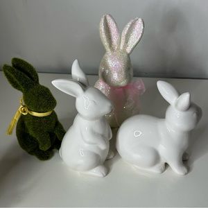 Easter Bunny Rabbit Ceramic/Glitter/Flocked Decor